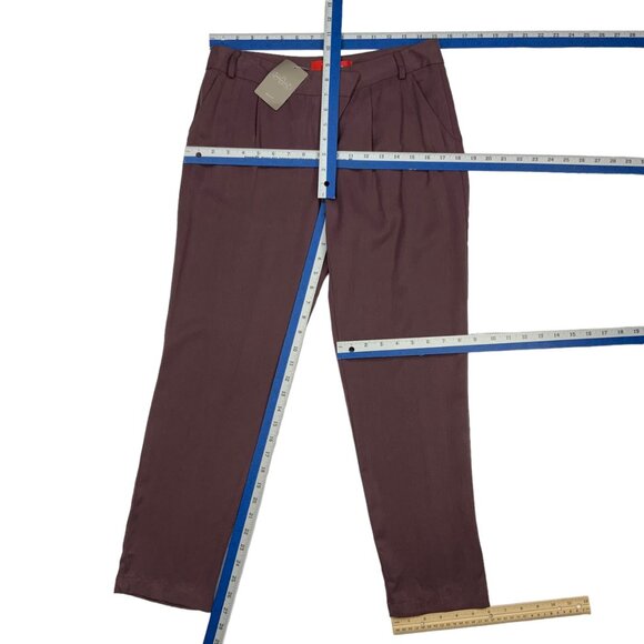 Anthropologie Cartonnier Tencel Pant 4 Purple Pleated Front Straight Leg Fall - Picture 4 of 12